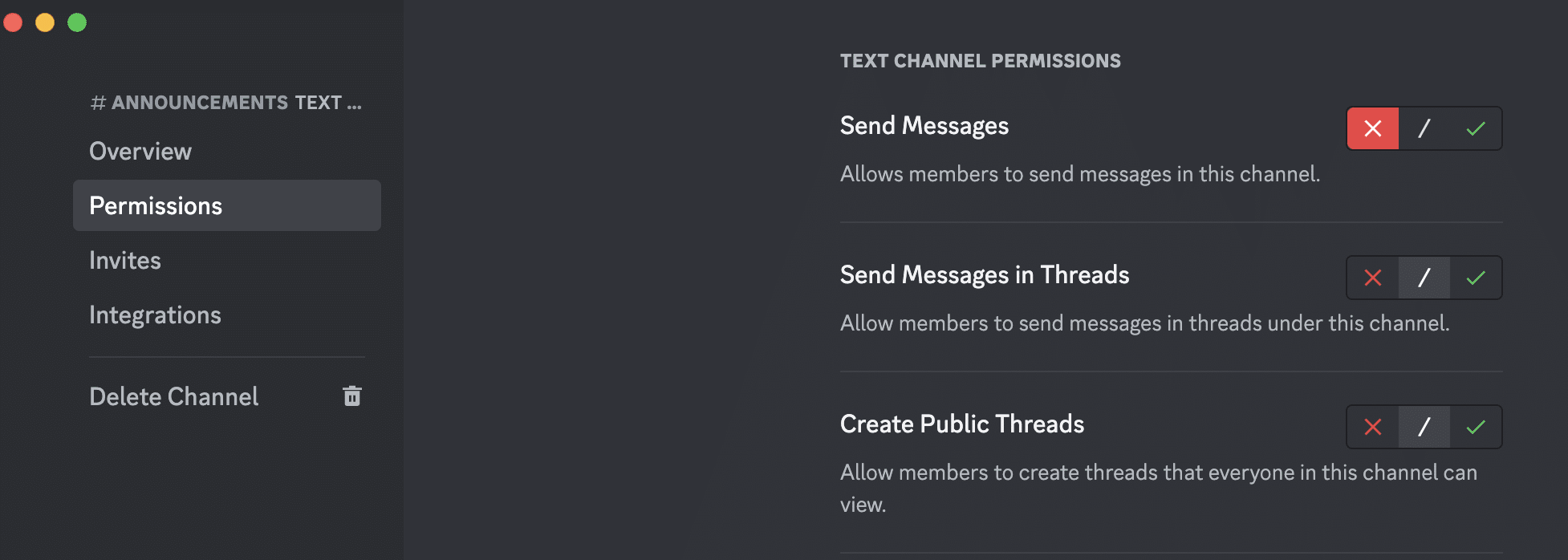channel permissions
