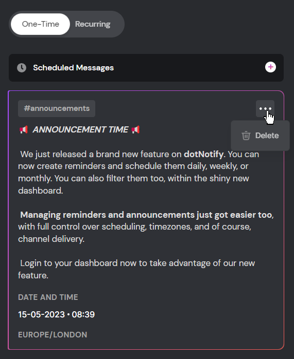 Manage Your Announcements