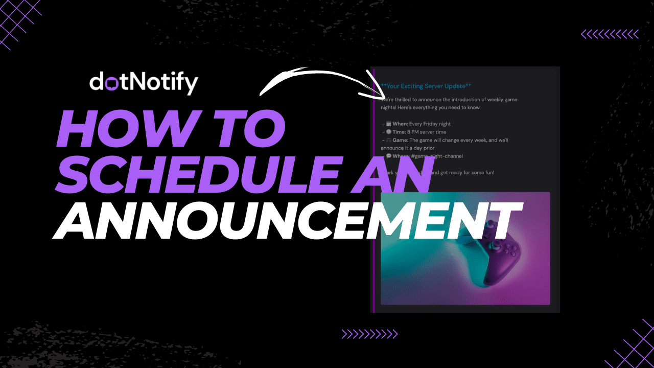 how to schedule an announcement on Discord