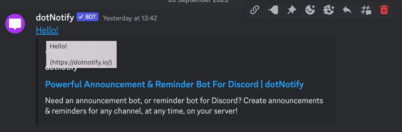Discord embed links